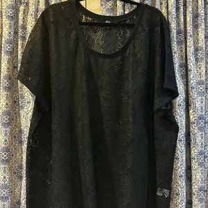 Ellos Black Lace Plus Size Top